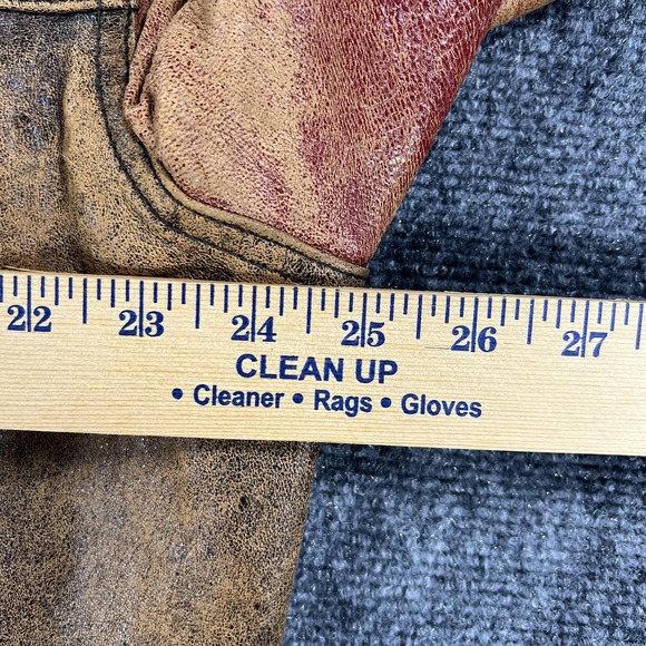 Vintage Pioneer Wear Jacket Mens XL Brown Leather Western Ranch Staff Bomber 80s - Picture 12 of 13